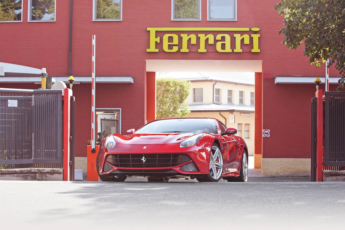 Ferrari F12 Berlinetta outside Ferrari factory gates