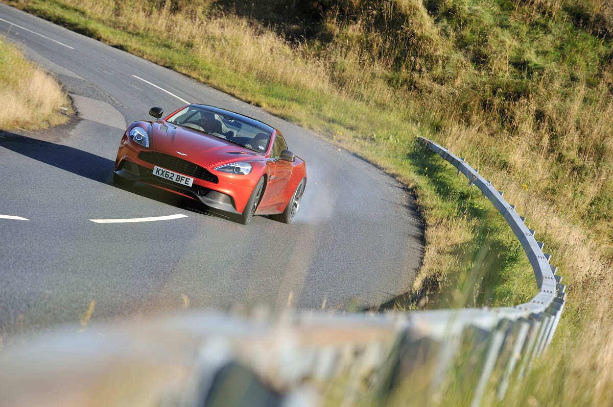 New Aston Martin Vanquish slide sideways drift