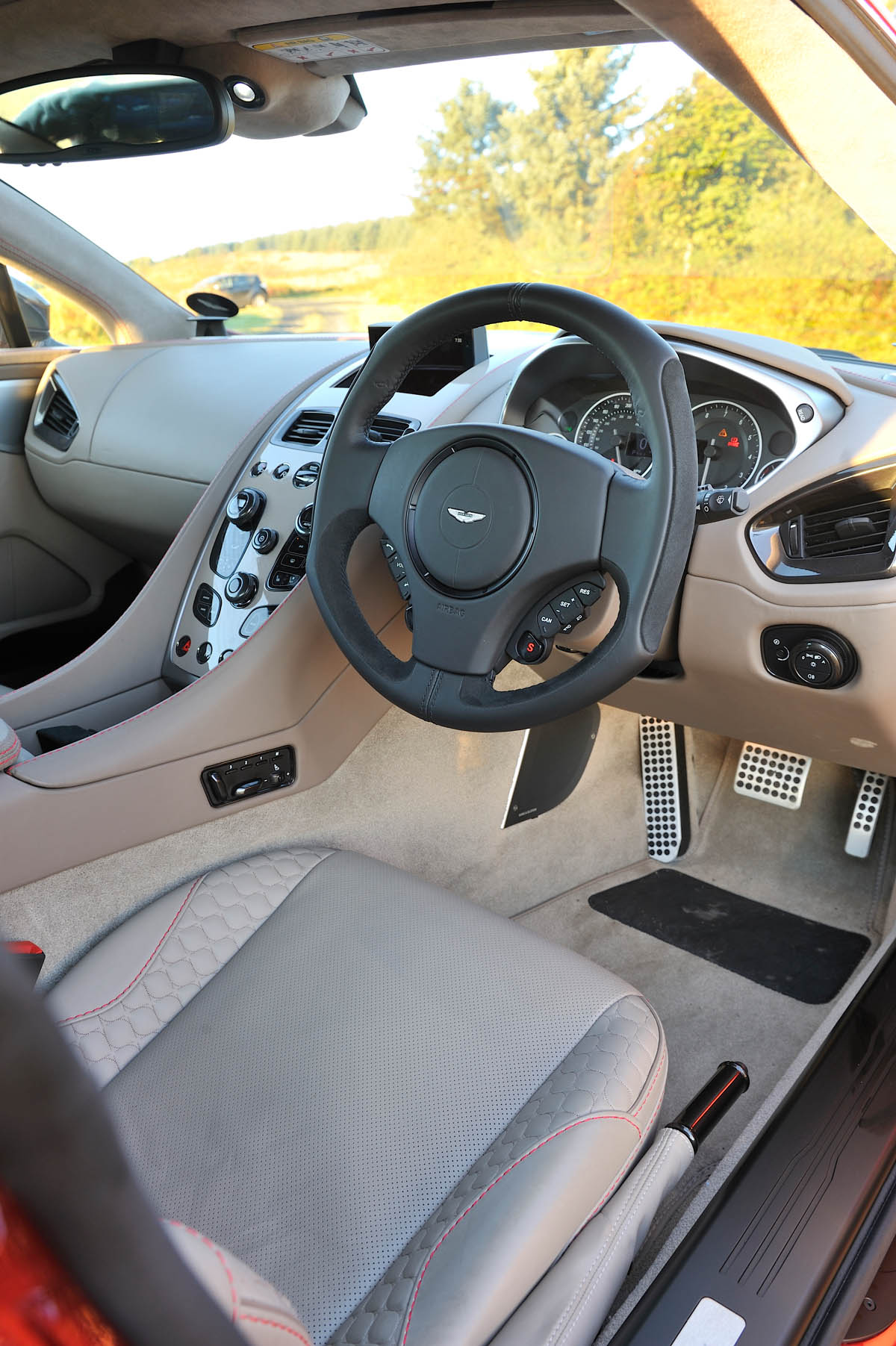 New Aston Martin Vanquish driving position interior dashboard
