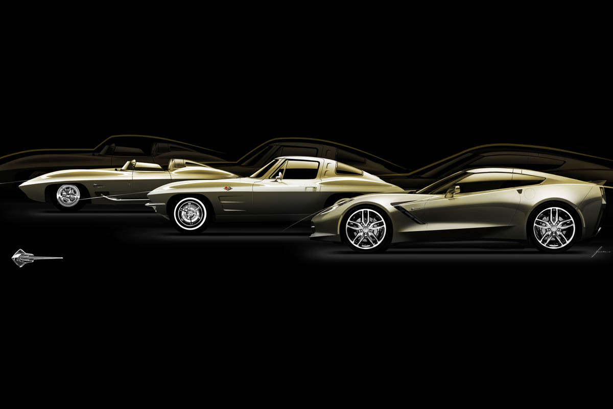 2014 Chevrolet Corvette C7 Stingray with the ancestors