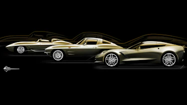 2014 Chevrolet Corvette C7 Stingray with the ancestors