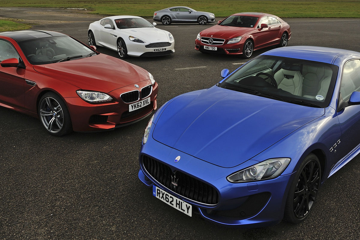 Maserati GranTurismo Sport v Mercedes CLS 63 AMG, BMW M6, Aston Martin DB9 and Bentley Continental GT Speed