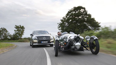 Morgan 3 Wheeler v Vauxhall Maloo v Mercedes ML63 v BAC Mono
