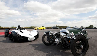 Morgan 3 Wheeler v Vauxhall Maloo v Mercedes ML63 v BAC Mono