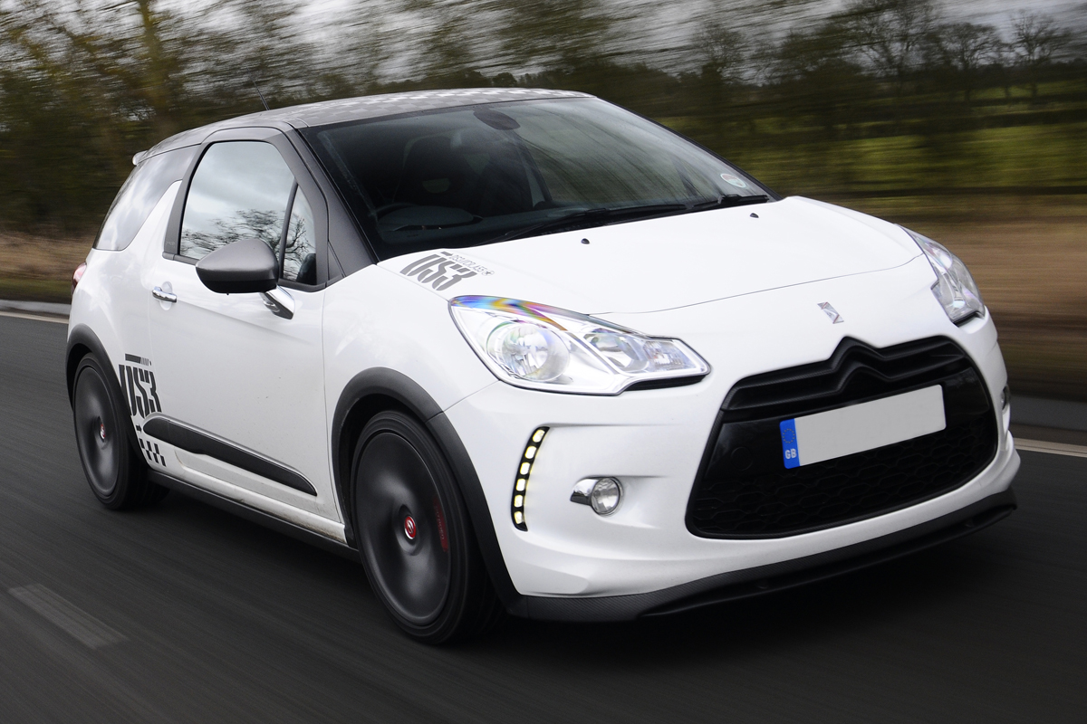 Citroen DS3 Racing hatchback white and grey