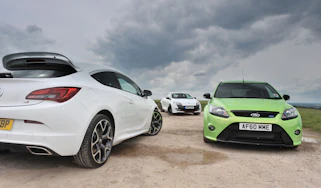 Vauxhall Astra VXR vs Renaultsport Megane 265 vs Ford Focus RS