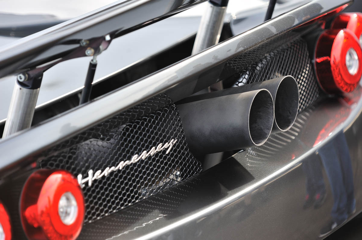 Hennessey Venom GT record run rear exhaust pipes