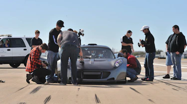 Hennessey Venom GT record run crowd