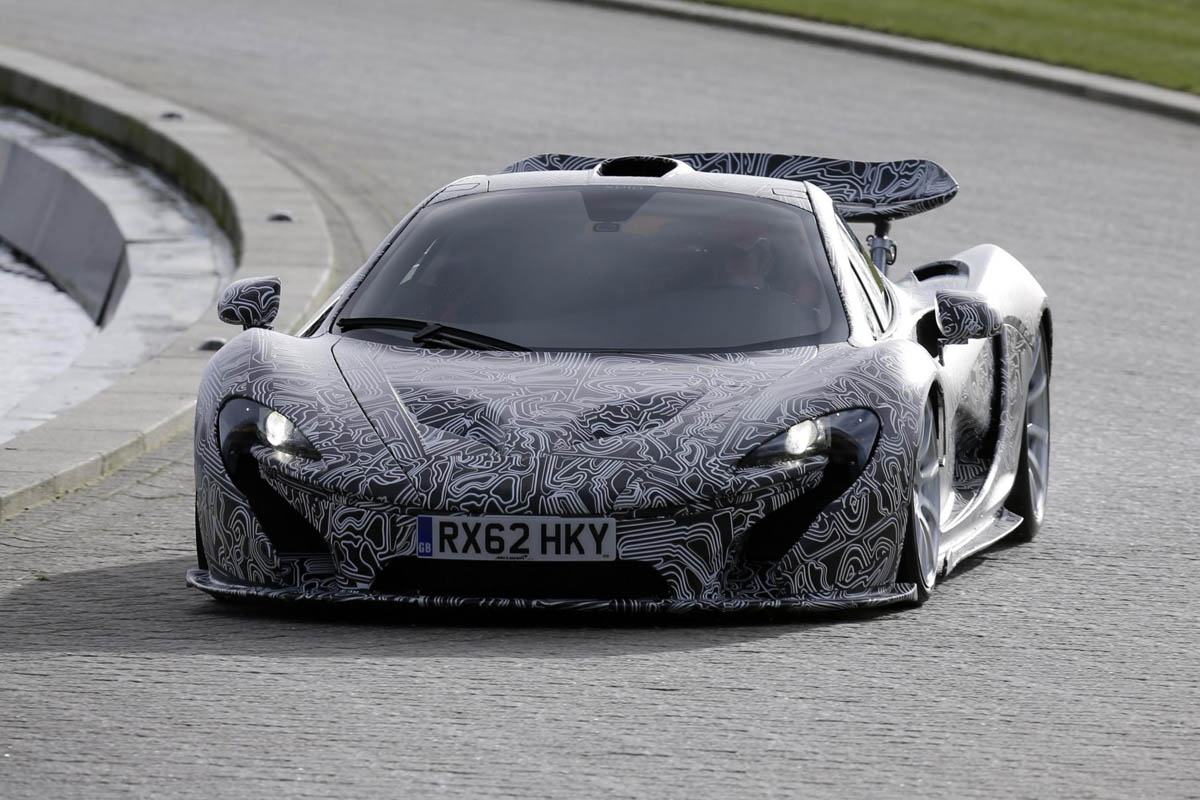 McLaren P1 supercar on track Jenson Button