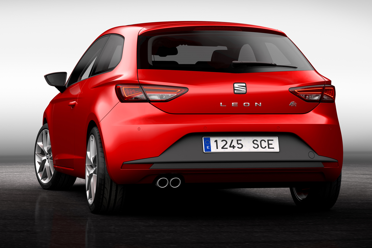 2013 SEAT Leon FR SC three-door red rear view