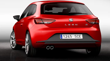 2013 SEAT Leon FR SC three-door red rear view