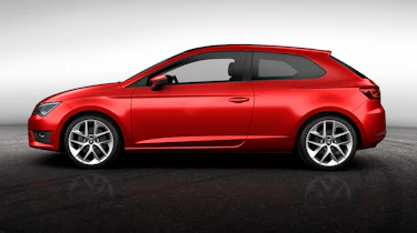 2013 SEAT Leon FR SC three-door red side profile