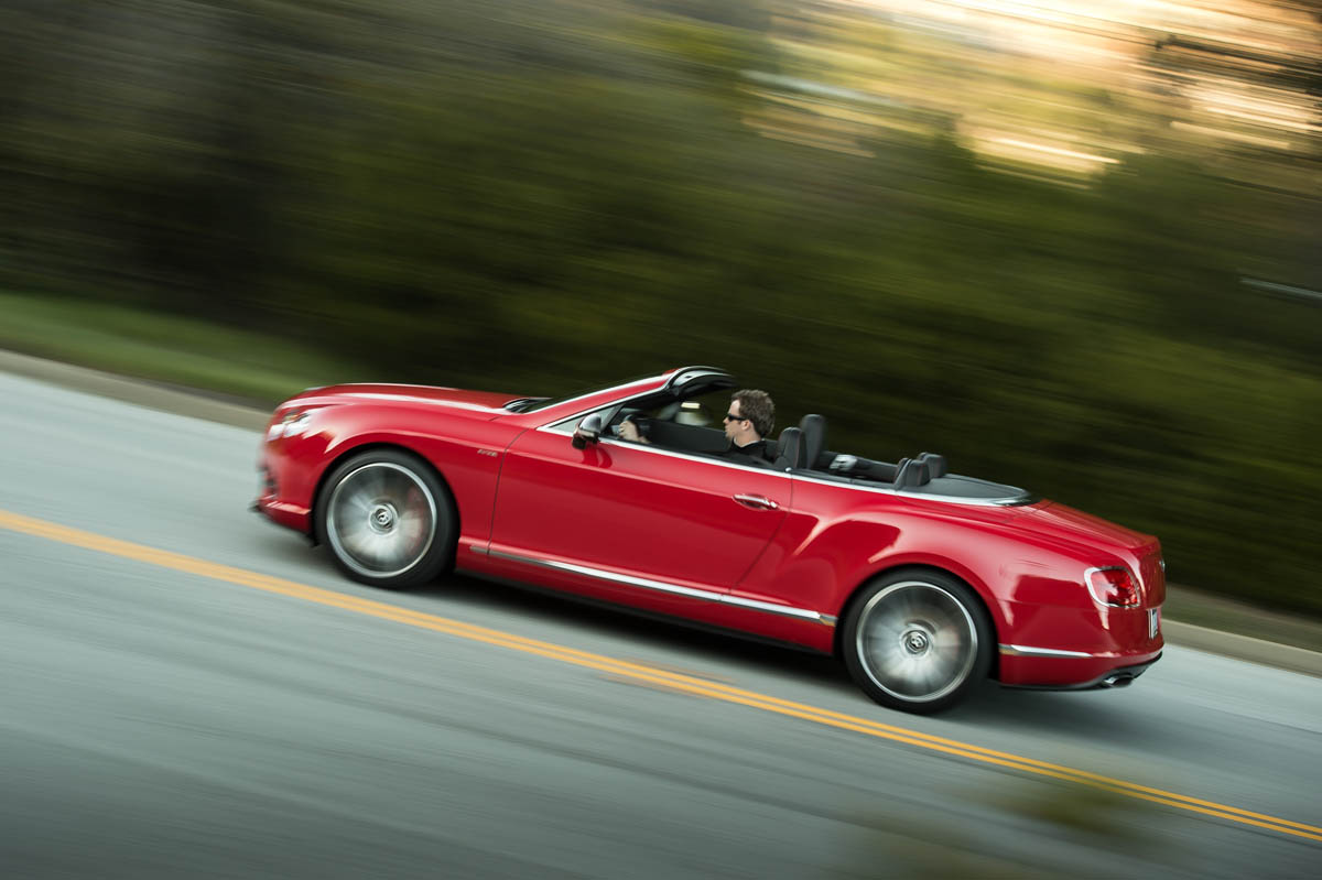 2013 Bentley Continental GT Speed Convertible red side profile