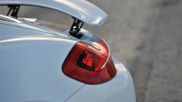 2013 Porsche Cayman S white rear spoiler