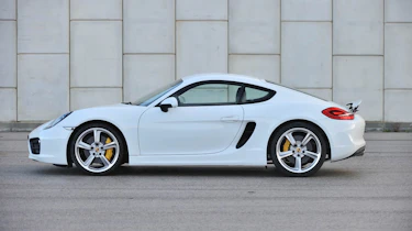 2013 Porsche Cayman S white side profile