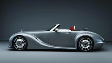 Retro Gullwing America Mercedes SLS AMG Roadster grey side profile