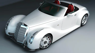 Retro Gullwing America Mercedes SLS AMG Roadster white front