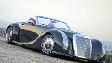 Retro Gullwing America Mercedes SLS AMG Roadster black front