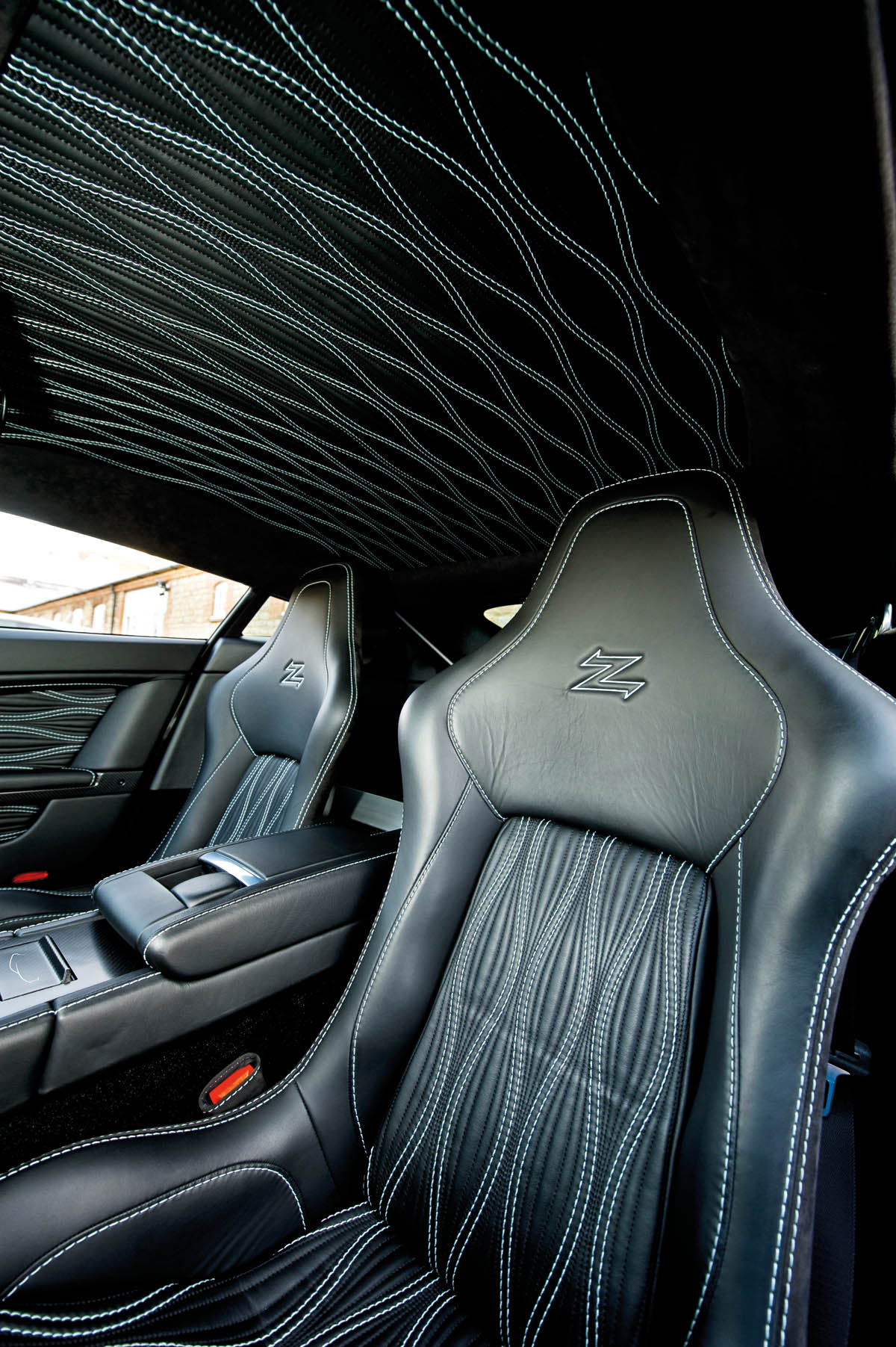 2012 Aston Martin V12 Zagato stitched sports seat