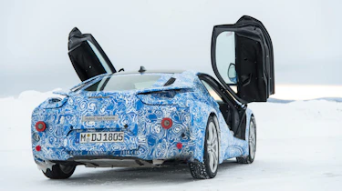 BMW i8 hybrid sports car doors up