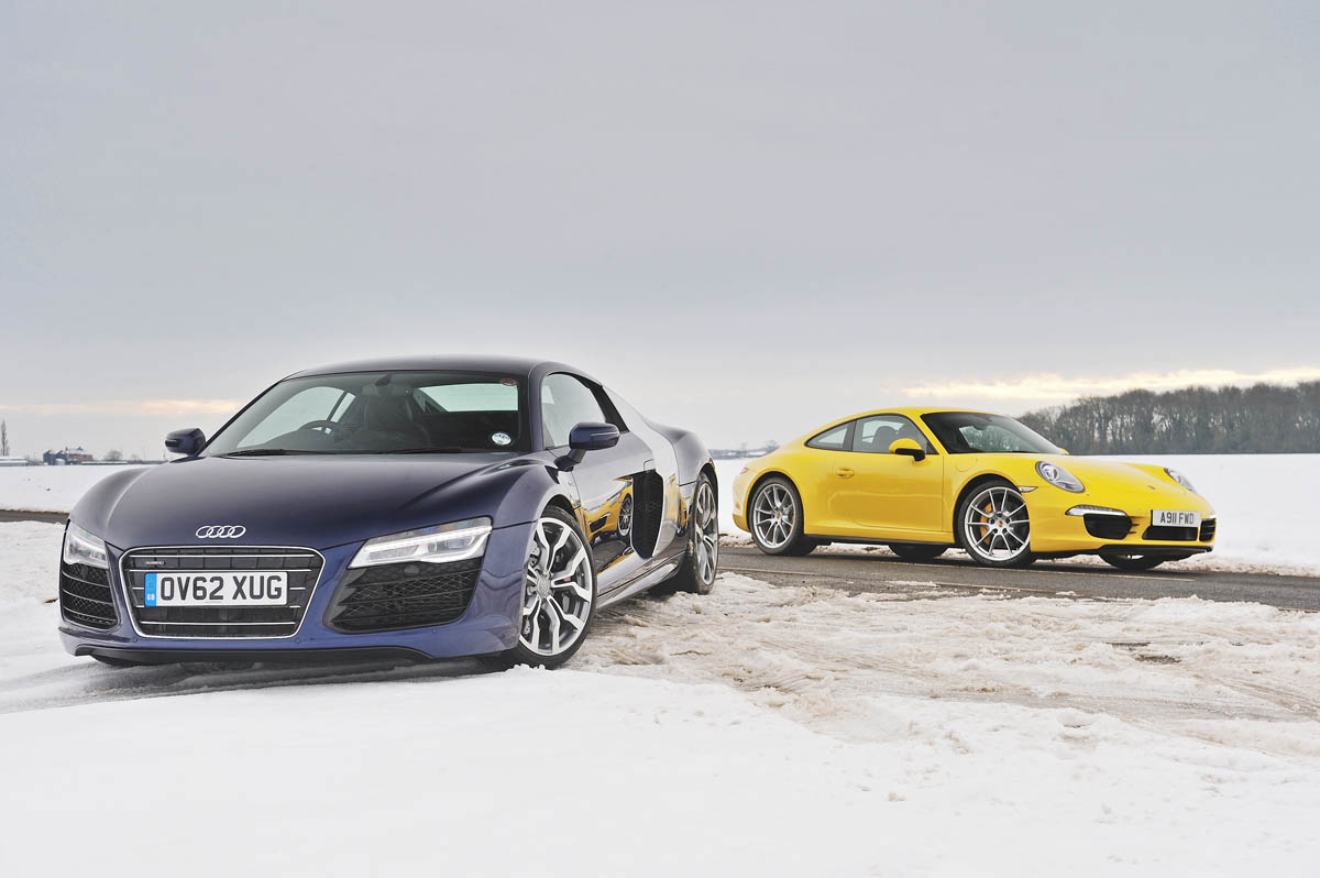 evo Magazine: April 2013 Audi R8 V10 Porsche 911 Powerkit