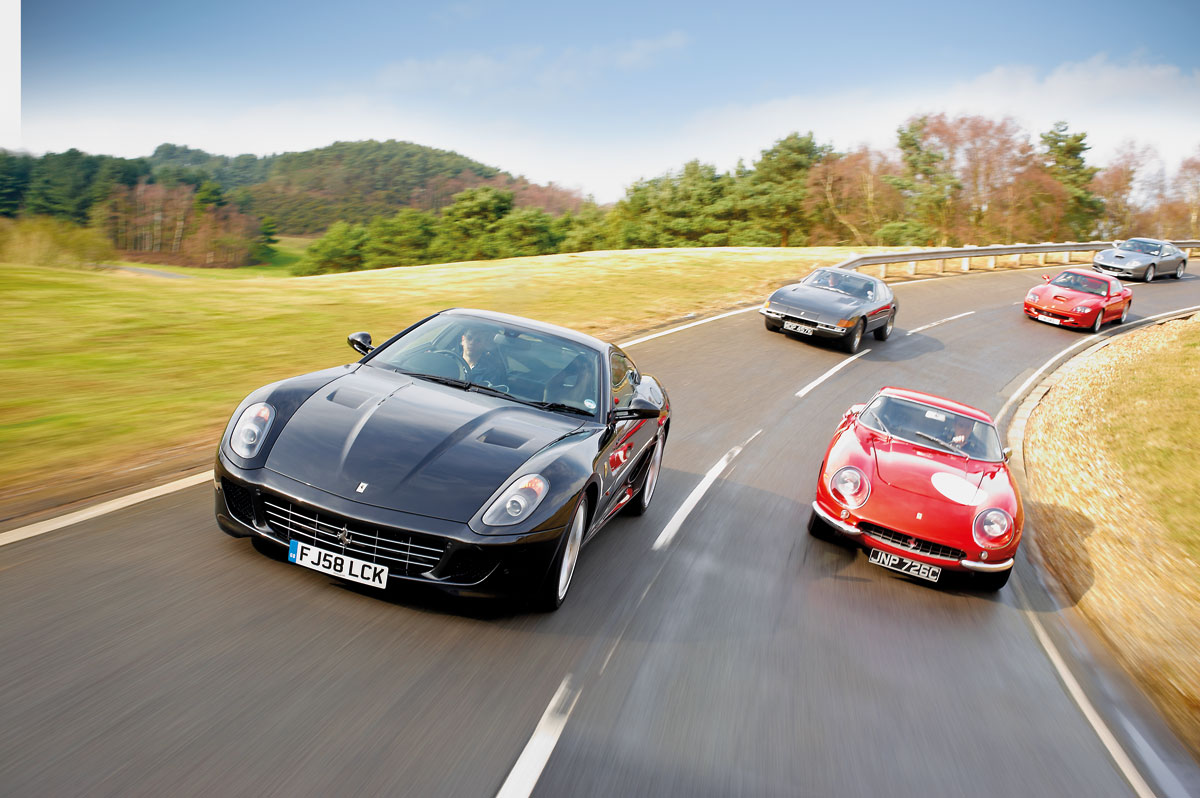 Ferrari 599 GTB vs 275 GTB, Daytona, 550 Maranello and 575M