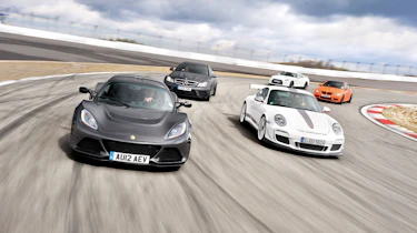 At the Nurburgring: Lotus Exige S vs C63 Black, M3 GTS, 911 GT3 RS 4.0 and Nissan GT-R Track Pack Field