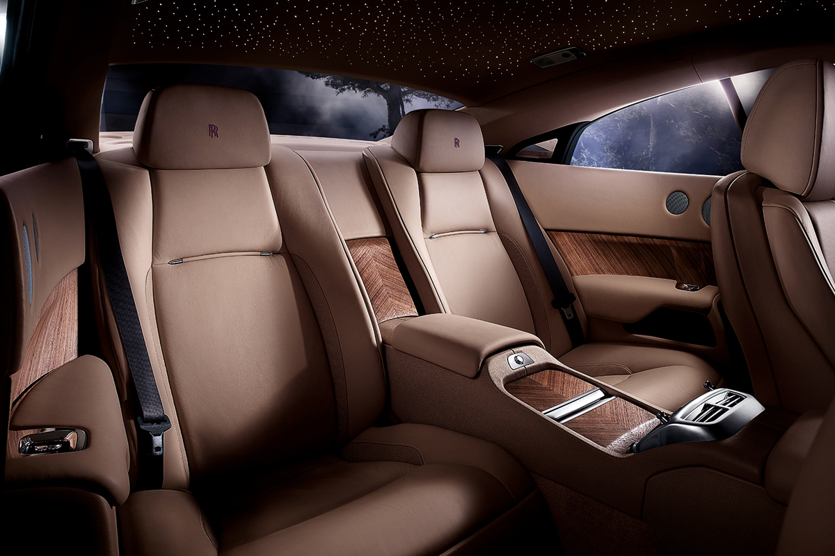 Rolls-Royce Wraith interior rear seats star headlining
