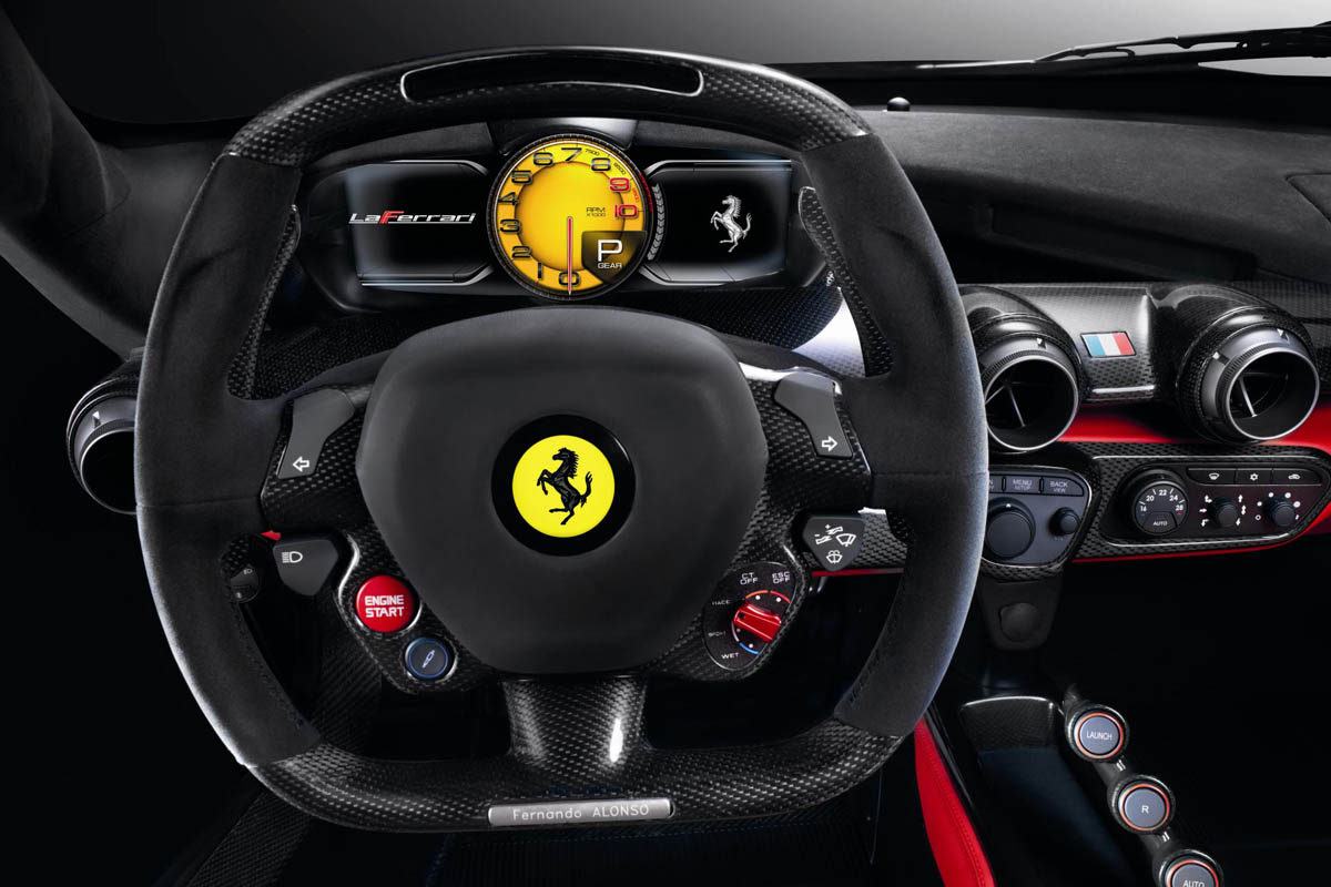 Ferrari LaFerrari interior steering wheel dials