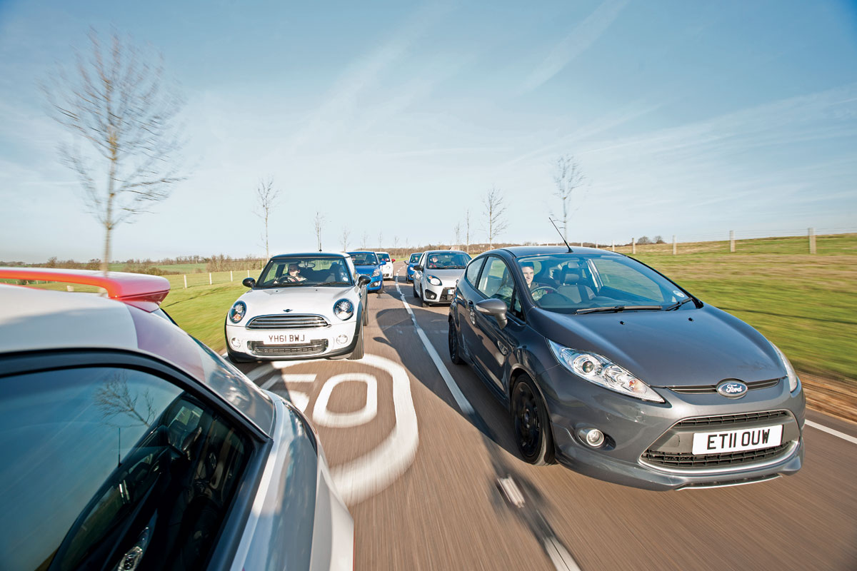Suzuki Swift Sport v Abarth 500, Mini Cooper, Ford Fiesta, Seat Ibiza FR, Audi A1 1.4 TFSI and Renault Twingo