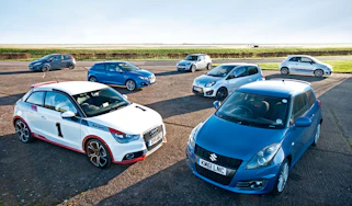 Suzuki Swift Sport v Abarth 500, Mini Cooper, Ford Fiesta, Seat Ibiza FR, Audi A1 1.4 TFSI and Renault Twingo
