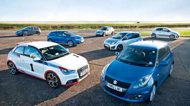 Suzuki Swift Sport v Abarth 500, Mini Cooper, Ford Fiesta, Seat Ibiza FR, Audi A1 1.4 TFSI and Renault Twingo