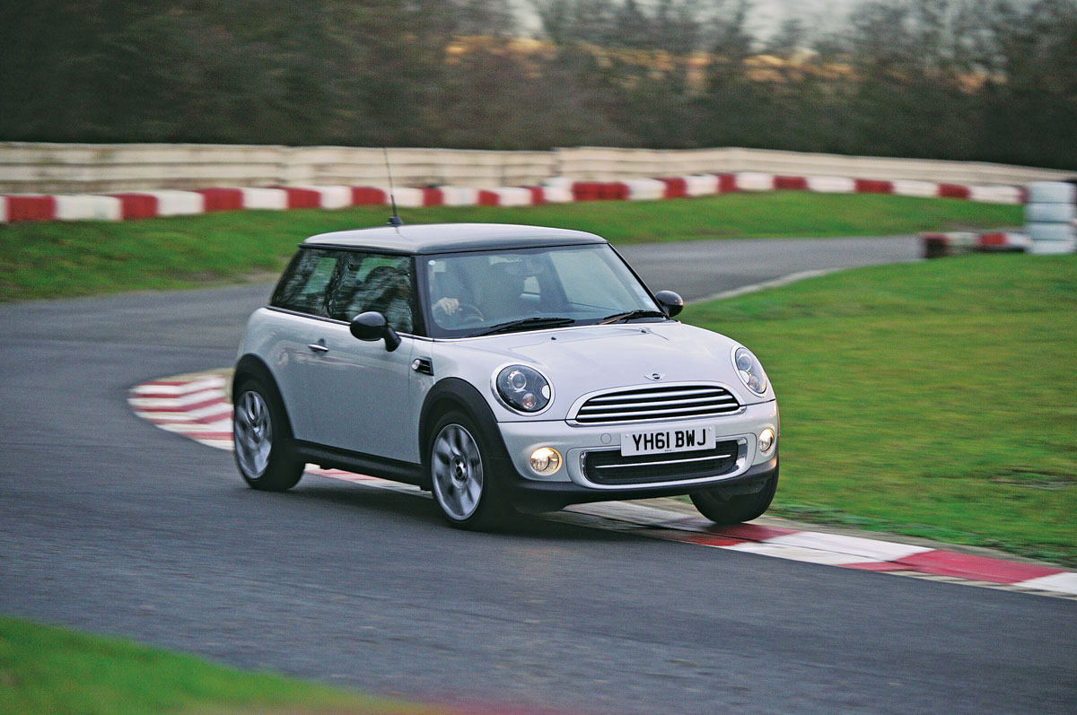 Mini Cooper on track