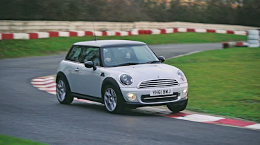 Mini Cooper on track