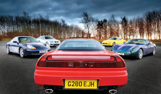 Honda NSX vs TVR Tuscan, BMW M5, Porsche 911 and Maserati 4200 GT