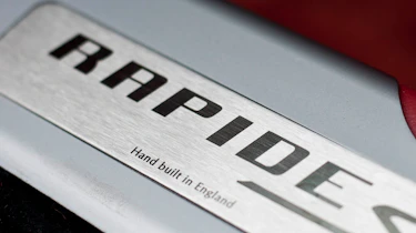 2013 Aston Martin Rapide S kick plate badge