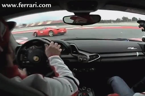 Video: Fernando Alonso and Felipe Massa drive Ferrari 458