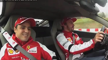 Video: Fernando Alonso and Felipe Massa drive Ferrari 458