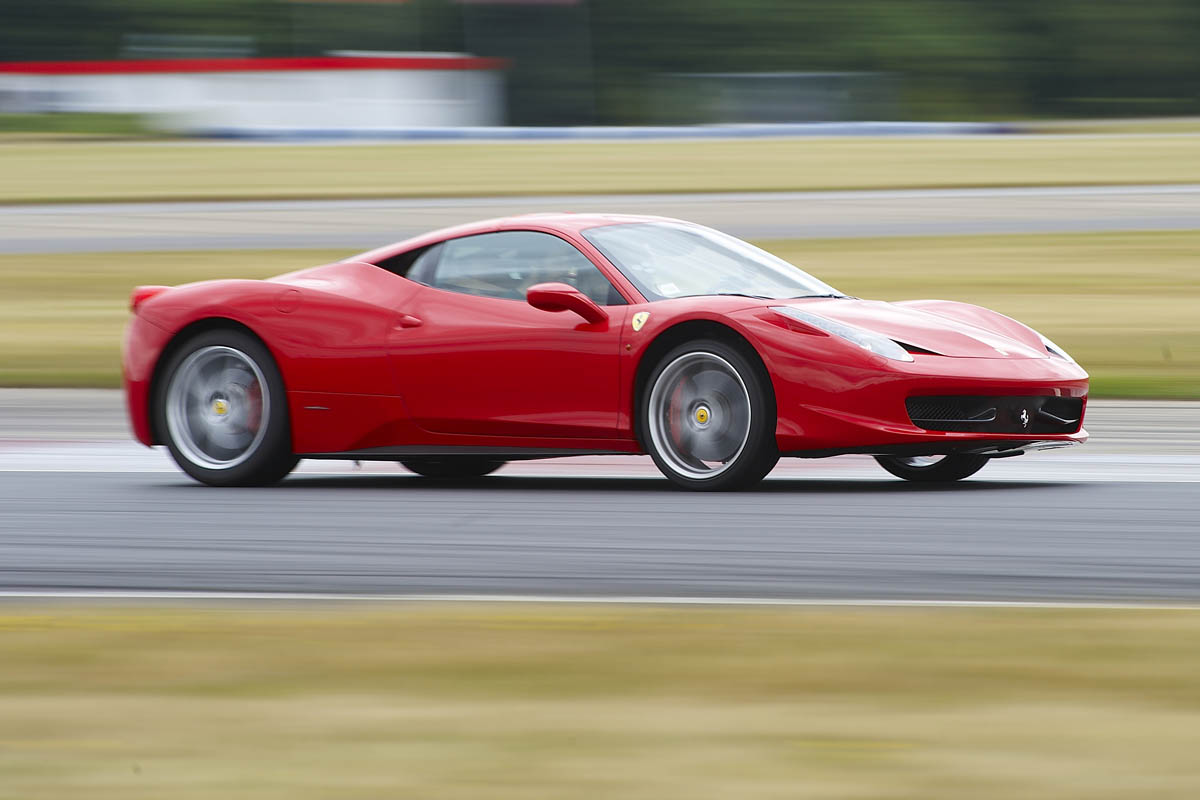 Red Ferrari 458 Italia on track