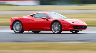 Red Ferrari 458 Italia on track