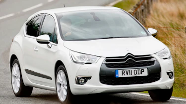 Citroen DS4 white front view cornering