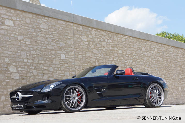 Mercedes SLS AMG Roadster Senner side profile roof down