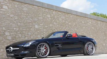 Mercedes SLS AMG Roadster Senner side profile roof down