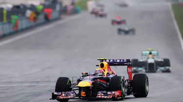 Mark Webber in the lead at Sepang...