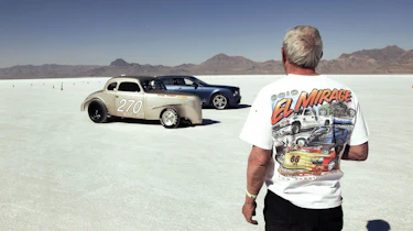 Bonneville salt flats with Bentley Mulsanne