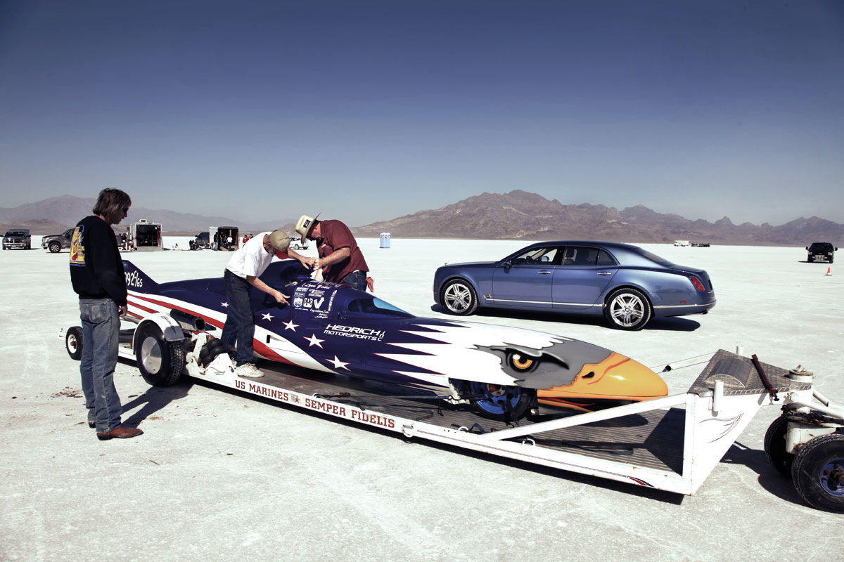 Mulsanne Bentley on the salt flats