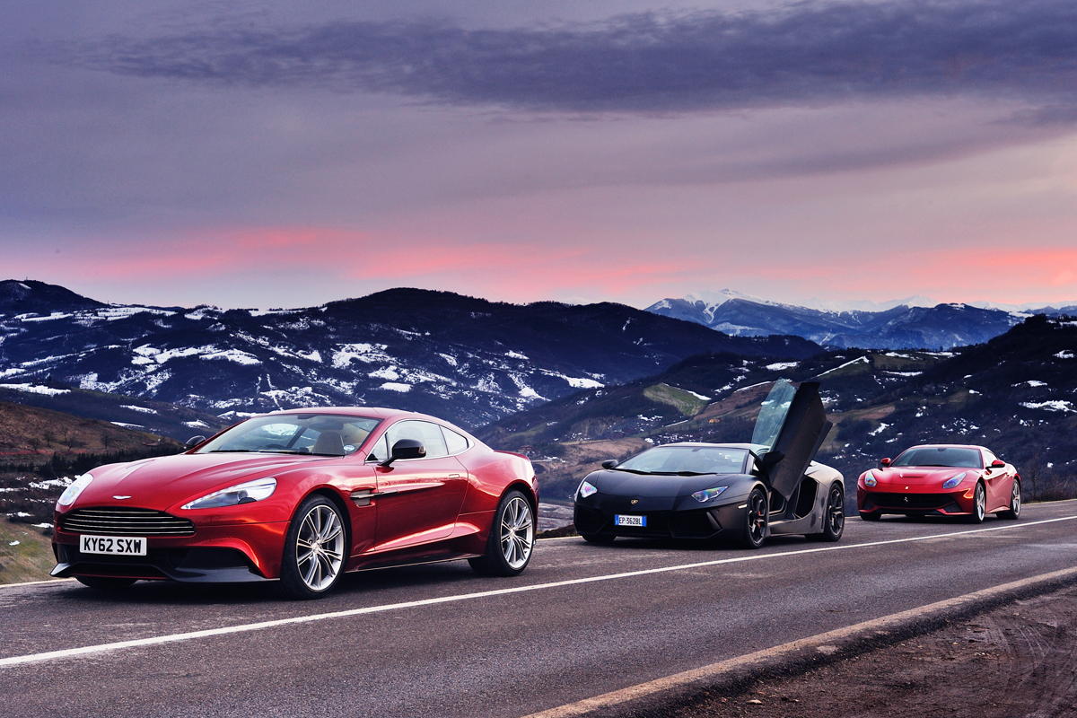 Aston Maritn Vanquish Lamborghini Aventador Ferrari F12