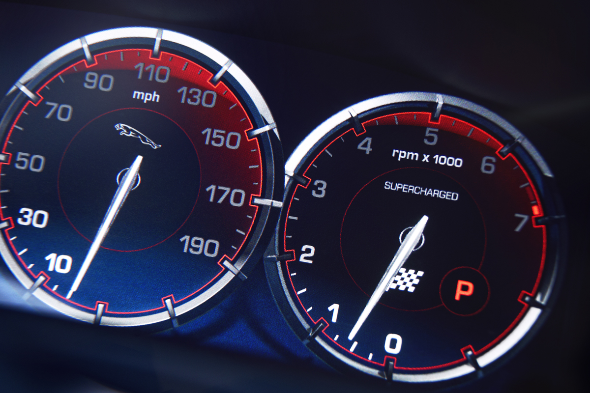 New Jaguar XJR dials speedo