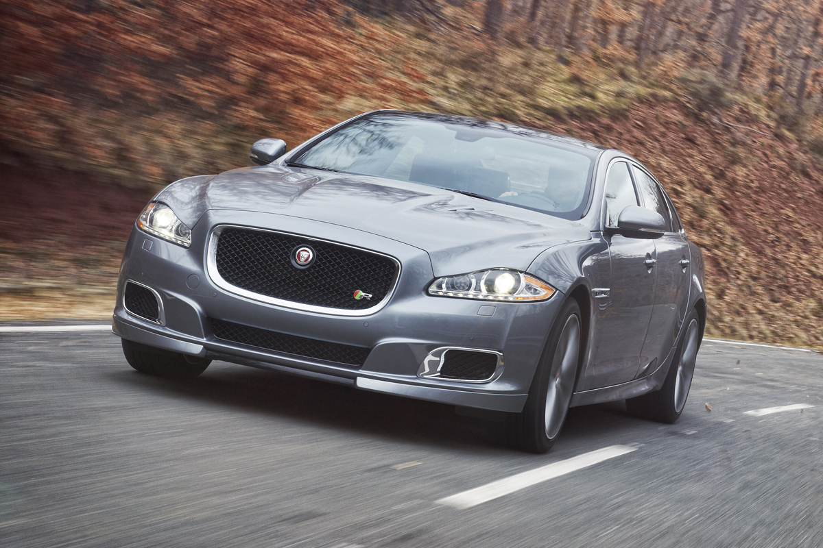 New Jaguar XJR grey front view