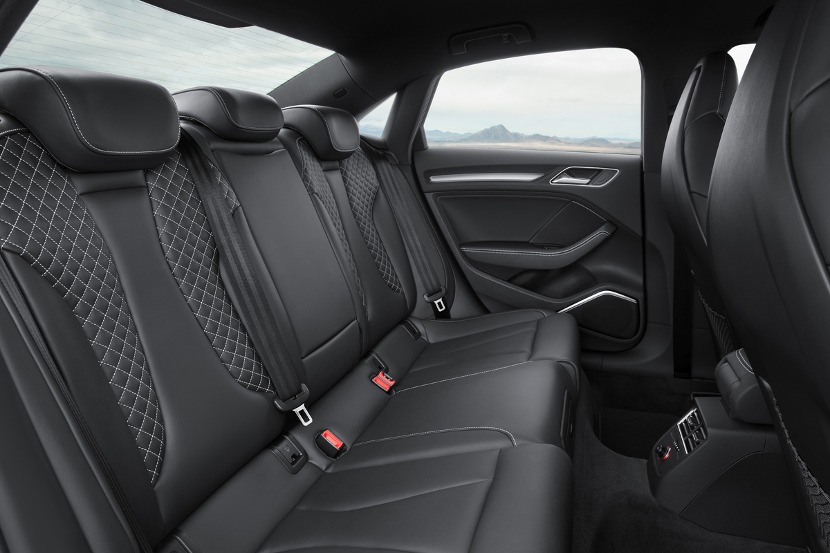 Audi S3 Saloon rear seats black leather